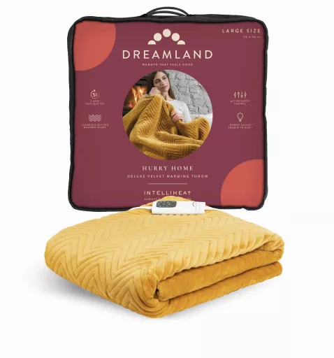 Dreamland Herringbone Throw Mustard 160 x 120cm