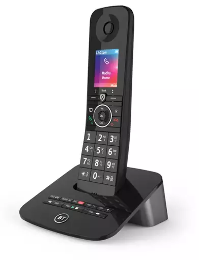 British Telecom D93RWS00 DECT telephone Caller ID Black