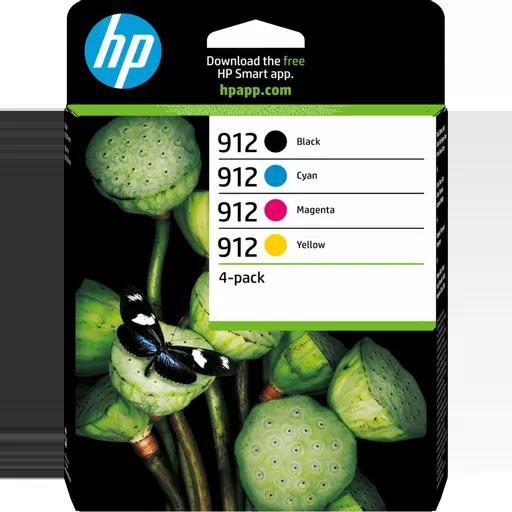 HP 6ZC74AE/912 Ink cartridge multi pack Bk,C,M,Y, 4x300 pages 17.08ml 8,3ml + 3x2,9ml Pack=4 for HP OJ Pro 8010/e/8020