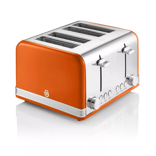 4 Slice Retro Orange Toaster