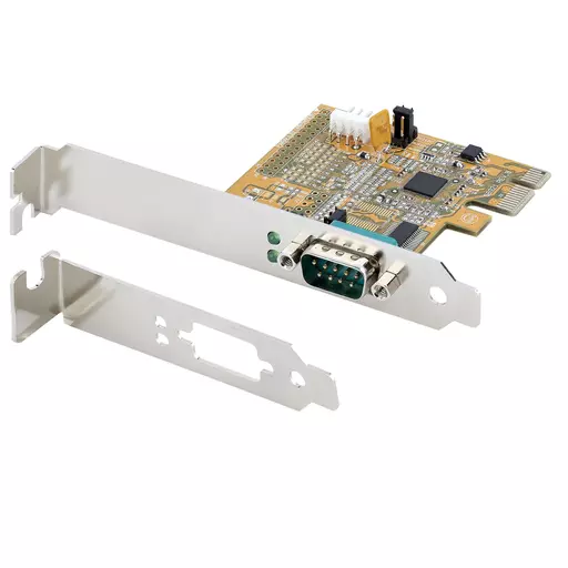 StarTech.com PCI Express Serial Card, PCIe to RS232 (DB9) Serial Interface Card, PC Serial Card w/ 16C1050 UART, Standard or Low Profile Brackets, COM Retention, Windows & Linux