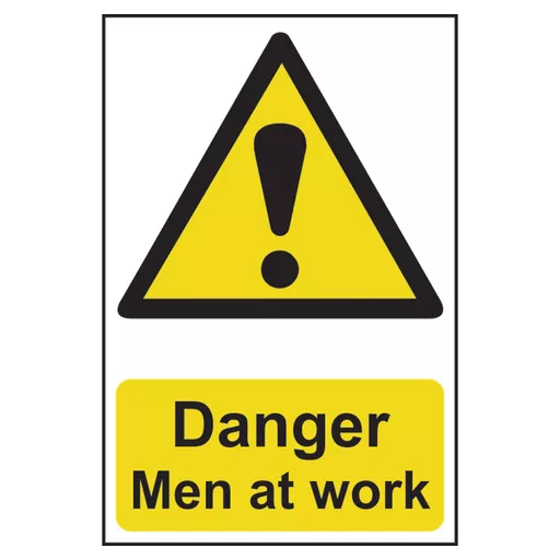 ASEC `Danger: Men at Work` Sign 200mm x 300mm