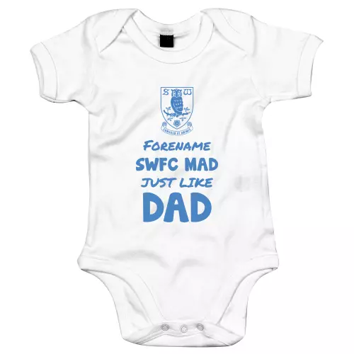 Sheffield Wednesday FC Mad Like Dad Baby Bodysuit