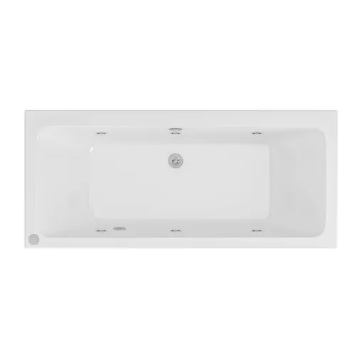 Portland 1800 x800 x 440mm Double Ended (DE)  6 Jet Beauforte Whirlpool Bath - Chrome