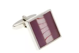 Square Purple Stripe Cufflinks