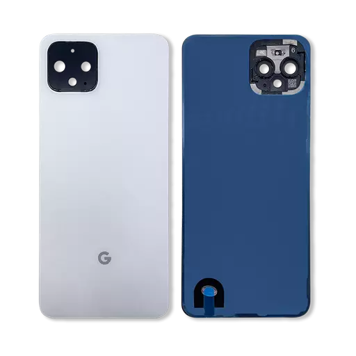 Back Glass w/ Camera Lens  (No Logo) (Clearly White) (CERTIFIED) - For Google Pixel 4