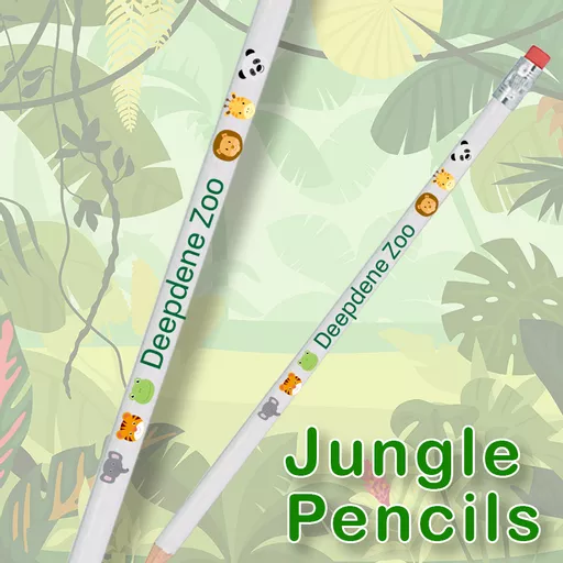 Jungle Personalised Pencil with Eraser (100 pencils)