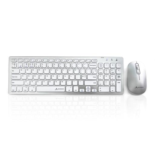 Accuratus KYB-8400-BTSET-S keyboard Mouse included Home RF Wireless + Bluetooth QWERTY UK English White