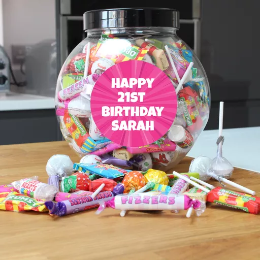 Pink Stripes Sweetie Jar