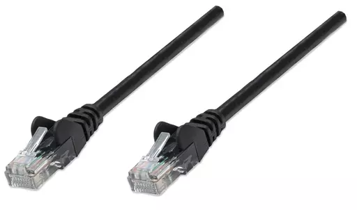 Intellinet Network Patch Cable, Cat6A, 0.25m, Black, Copper, S/FTP, LSOH / LSZH, PVC, RJ45, Gold Plated Contacts, Snagless, Booted, Lifetime Warranty, Polybag