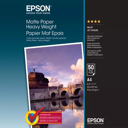 Epson Matte Paper Heavy Weight - A4 - 50 Sheets