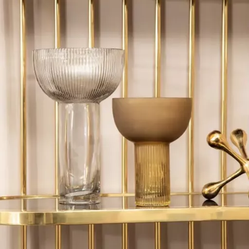 Glass Vase, Selene, Ochre, Small