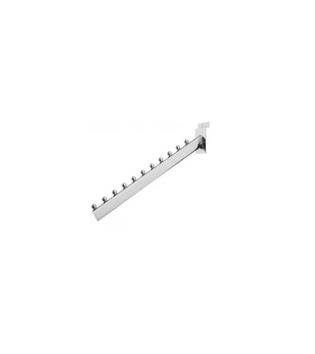 Chrome Sloping Oval Arm with 11 Balls for Slatwall 35cm