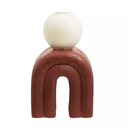 Abstract Candle Holder, Zola, Terracotta