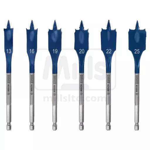 Bosch 6 Piece SelfCut Speed Spade Drill Bit Set 13, 16, 19, 20, 22, 25mm