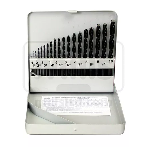 19 Piece HSS Metal Drill Set in Steel Case 1-10mm