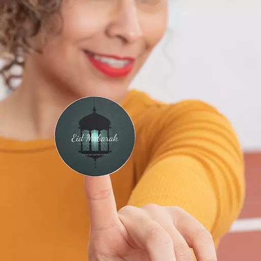 Personalised Black Lantern Eid Stickers