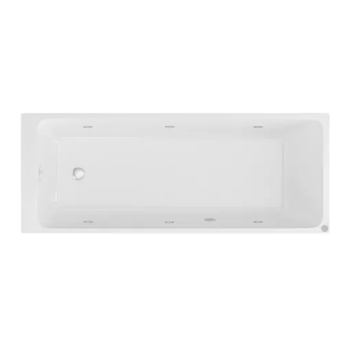 Malin 1700 x 700 x 440mm Single Ended (SE) 6 Jet Beauforte Whirlpool Bath - Chrome