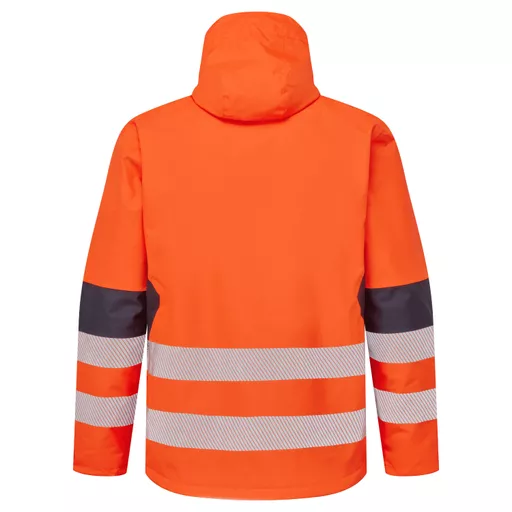 SYH-057D-System-Hi-Vis-Eco-Orange-Navy-Insulated-Jacket-Back straight on With Segmented Tape.png