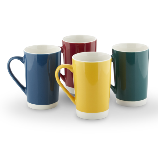 Photos - Mug / Cup Tower Set of 4 Jewel Latte Mugs Assorted Colours T874010 