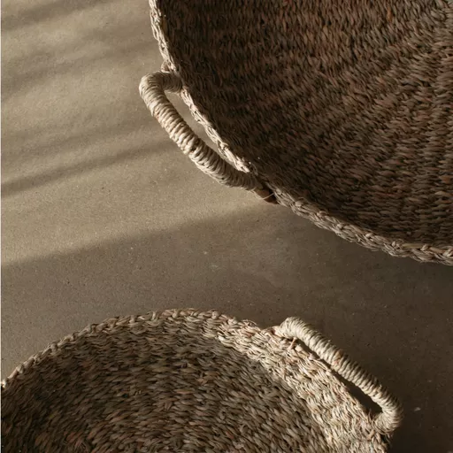 Round Seagrass Baskets, Kuten, Nature, Set of 2