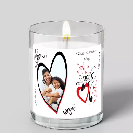 Personalised Glass Scented Candle with Lid for Mother's Day - Add Photo & Text