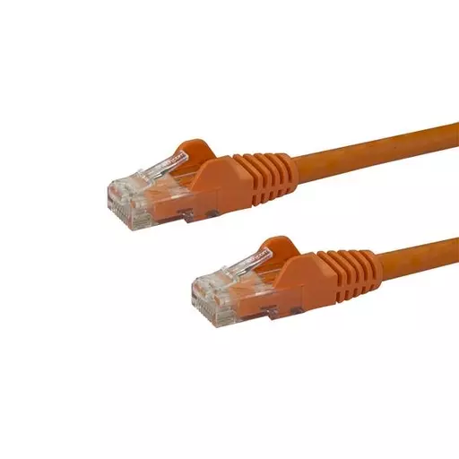 StarTech.com 50cm CAT6 Ethernet Cable - Orange CAT 6 Gigabit Ethernet Wire -650MHz 100W PoE RJ45 UTP Network/Patch Cord Snagless w/Strain Relief Fluke Tested/Wiring is UL Certified/TIA