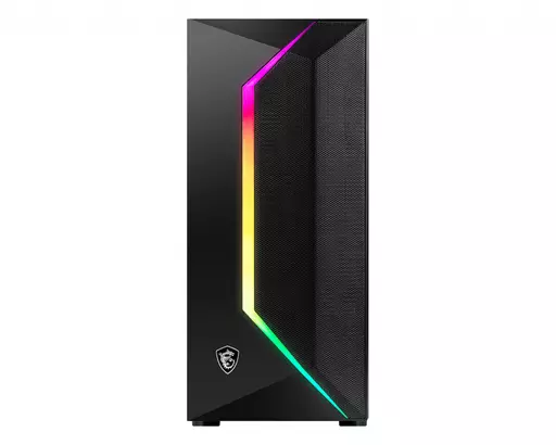 MSI MAG VAMPIRIC 100R 'V100R' Mid Tower Gaming Computer Case 'Black, 1x 120mm ARGB PWM Fan, 1x 120mm PWM Fan, RGB Front Panel, Tempered Glass Panel, ATX, mATX, mini-ITX'