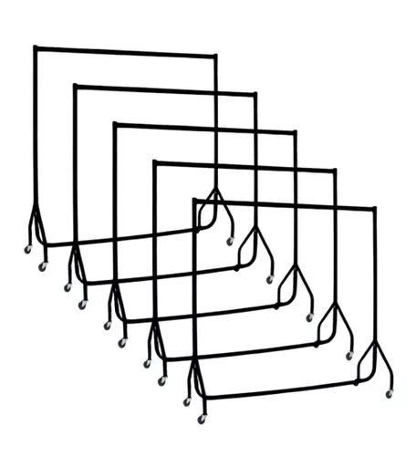 5 Pack Bundle - 5ft Black Heavy Duty Clothes Rail