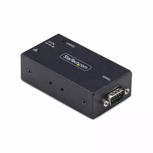 StarTech.com 1-Port Serial to Ethernet Adapter, IP Serial Device Server For Remote RS232 Devices, Wall/DIN Rail Mountable, Metal Housing, RJ45 LAN to DB9 Serial Converter