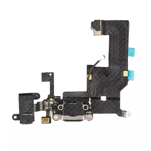 Charging Port Flex Cable (Black) (CERTIFIED) - For iPhone 5C