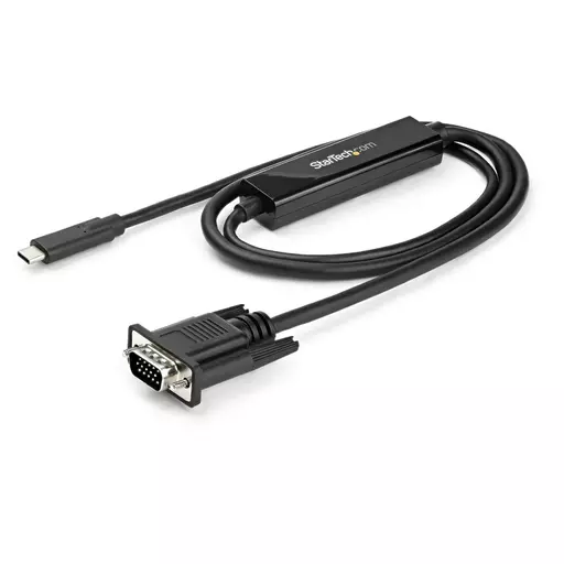 StarTech.com 3ft/1m USB C to VGA Cable - 1920x1200/1080p USB Type C to VGA Video Active Adapter Cable - Thunderbolt 3 Compatible - Laptop to VGA Monitor/Projector - DP Alt Mode HBR2