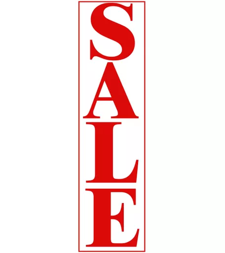 Vertical 'Sale' Banner - Red and White - 1070mm x 300mm