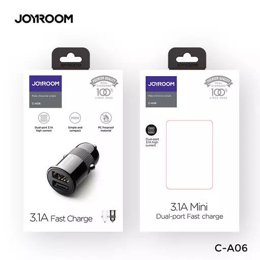 Joyroom - C-A06 Dual-Port Smart Car Charger (Black)