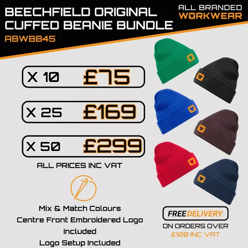 Beechfield Original Cuffed Embroidered Beanie Bundles