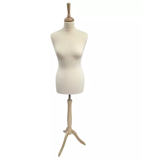 Female Tailors Dummy with Tripod Base - Cream