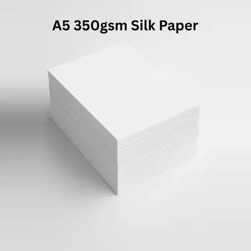White 350gsm Silk / Satin A5 Paper