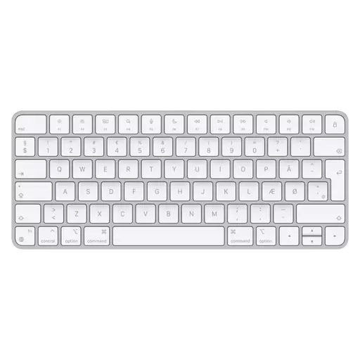 Apple Magic keyboard USB + Bluetooth Danish Aluminium, White