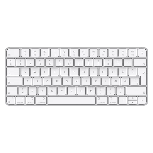 Apple Magic keyboard USB + Bluetooth Danish Aluminium, White