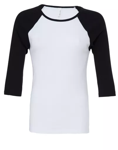 Women's Baby Rib 3/4 Sleeve Contrast Raglan Tee