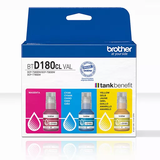 Brother BT-D180CLVAL Ink bottle Multipack C,M,Y, 3x5K pages ISO/IEC 19752 48.8ml Pack=3 for Brother DCP-T 580 DW