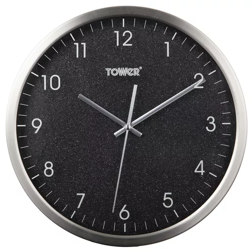 Glitz 30cm Wall Clock Black