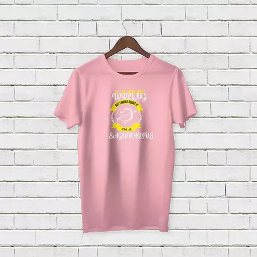 Personalised 'I May be Wrong but I Highly Doubt It - I'm a Sagittarius' T-Shirt