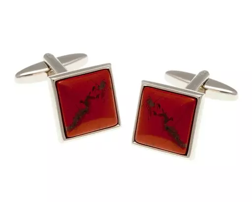 Square Red Jasper Semi Precious Stone Cufflinks (2)