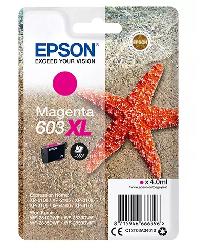 Epson C13T03A34010/603XL Ink cartridge magenta high-capacity, 350 pages 4ml for Epson XP 2100