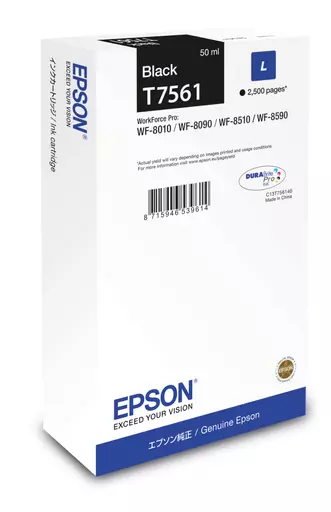 Epson C13T756140/T7561 Ink cartridge black, 2.5K pages 50ml for Epson WF 6530/8090/8510