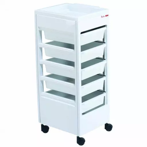 REM Studio Trolley White with Flat Top Tray