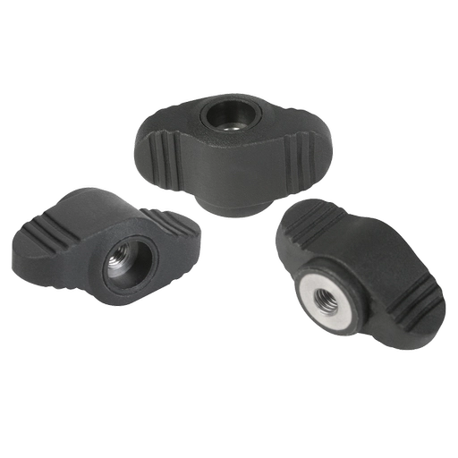 K0658 Inch - Miniwing grips Tapped Through Parts In Steel And Stainless Steel