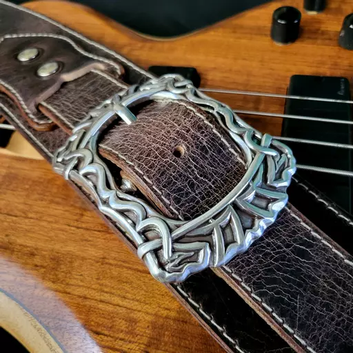 BS79 brown relic gothic guitar strap 120613.jpg