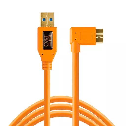 Tether Tools TetherPro USB 3.0 to Micro-B Right Angle Cable Black or Orange
